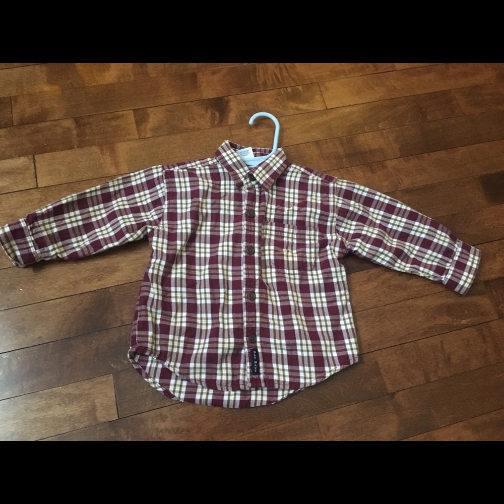 Old Navy Baby Button Down Plaid Shirt 12-18 Months